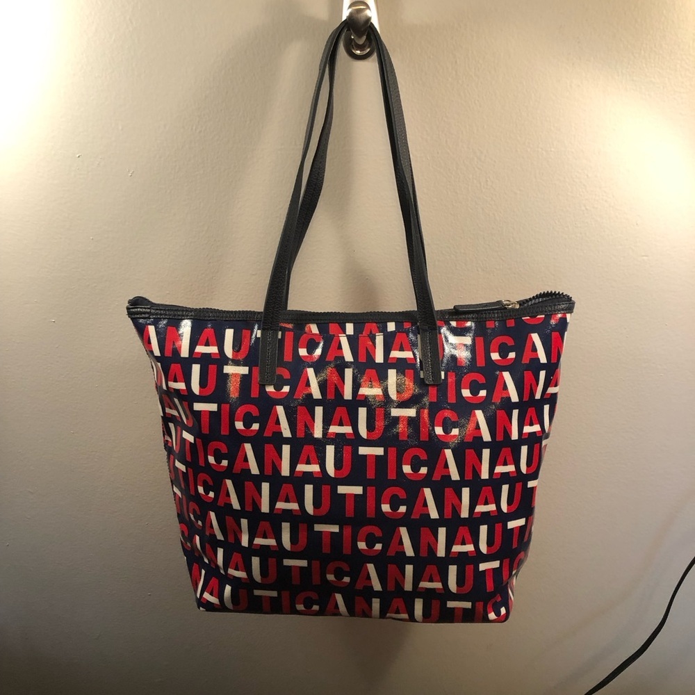 Nautica Kodi Satchel Inidgo Red White Blue Strap Bag/Tote - Picture 11 of 11